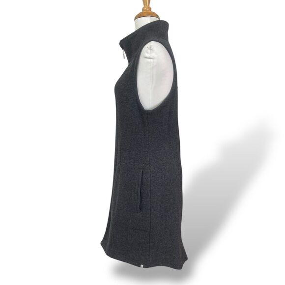 TOAD & Co Women's Gray Vest Size M Sleeveless Wool Blend 2 Way Full Zip Pockets - Picture 3 of 9